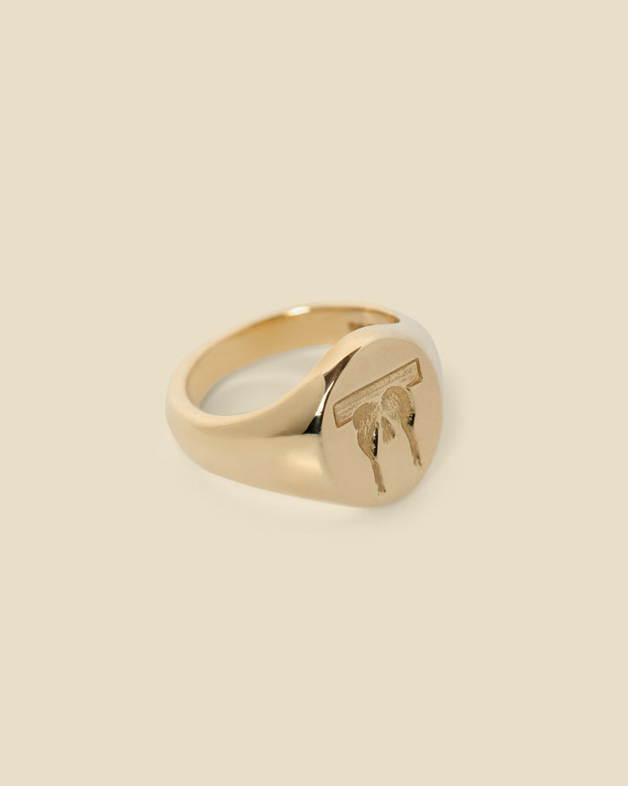 Aeiou Signet Ring Accessories Gold
