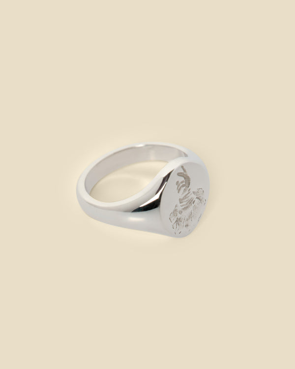 Aeiou Signet Ring Accessories White