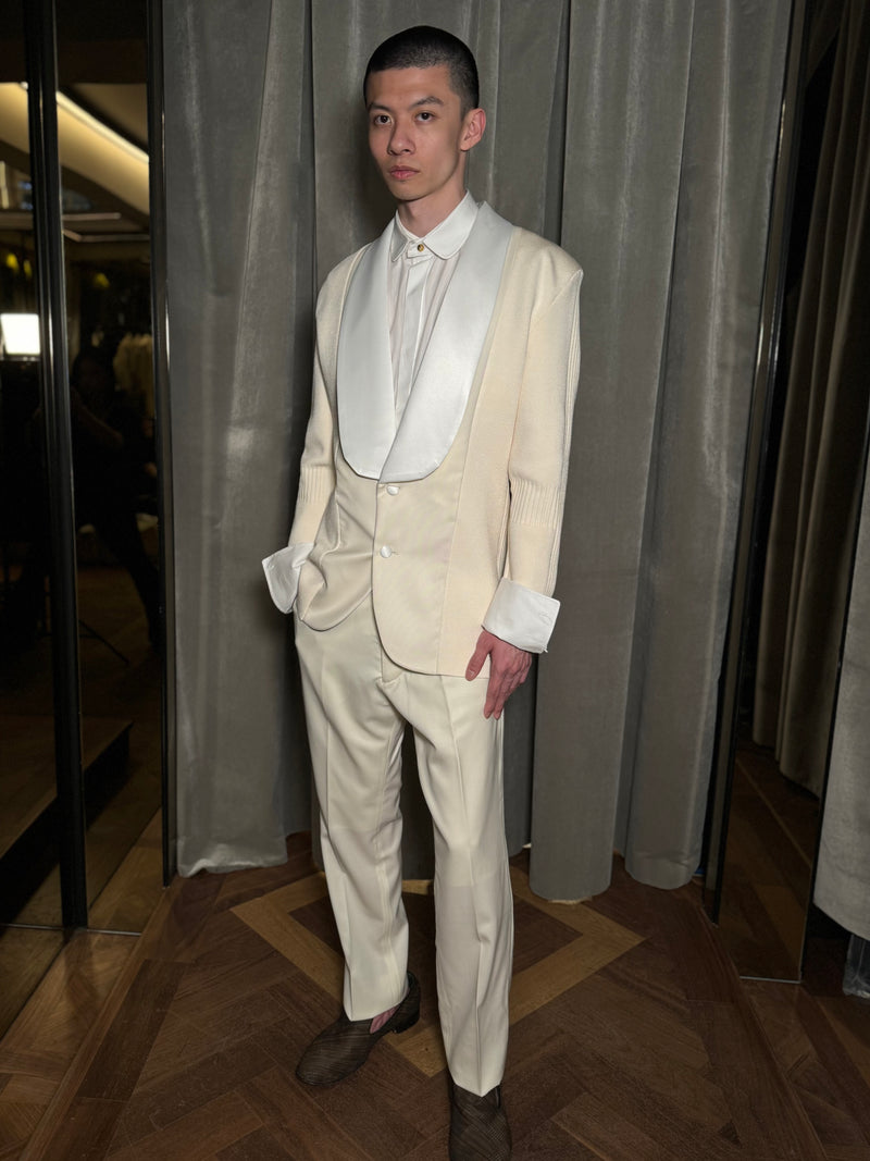 Smoker Jacket Men Ivory
