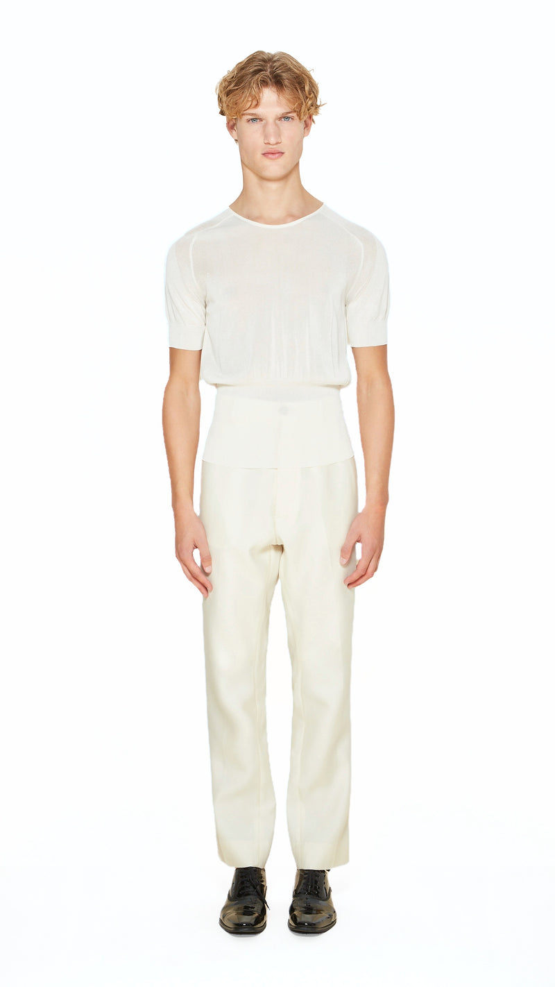 Adone Top Men Ivory, front view – POAN