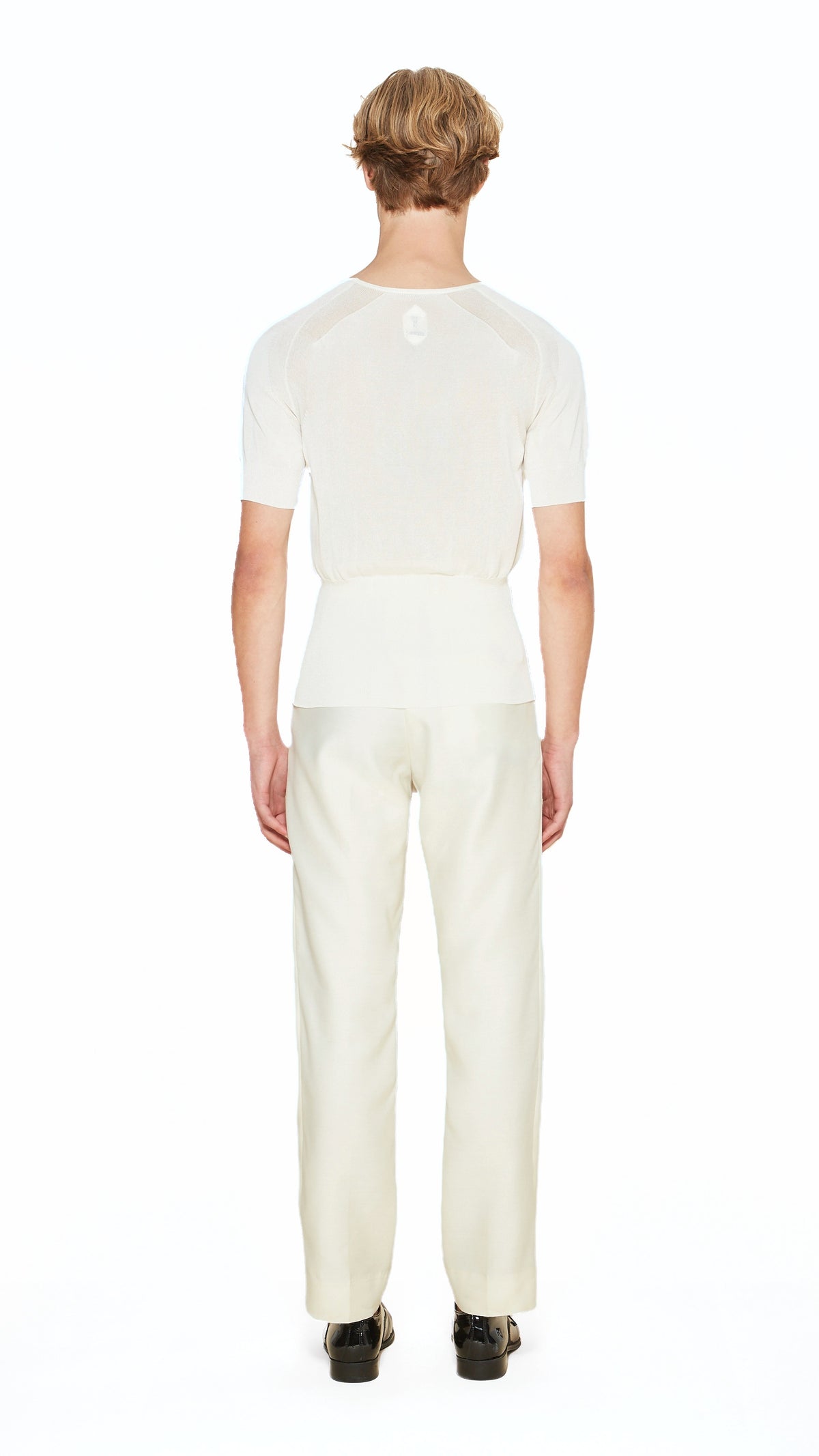 Adone Top Men Ivory, back view – POAN