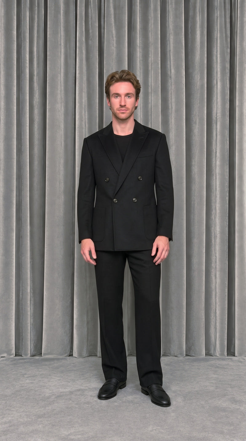 Babbo Double Cashmere Jacket Black – model front