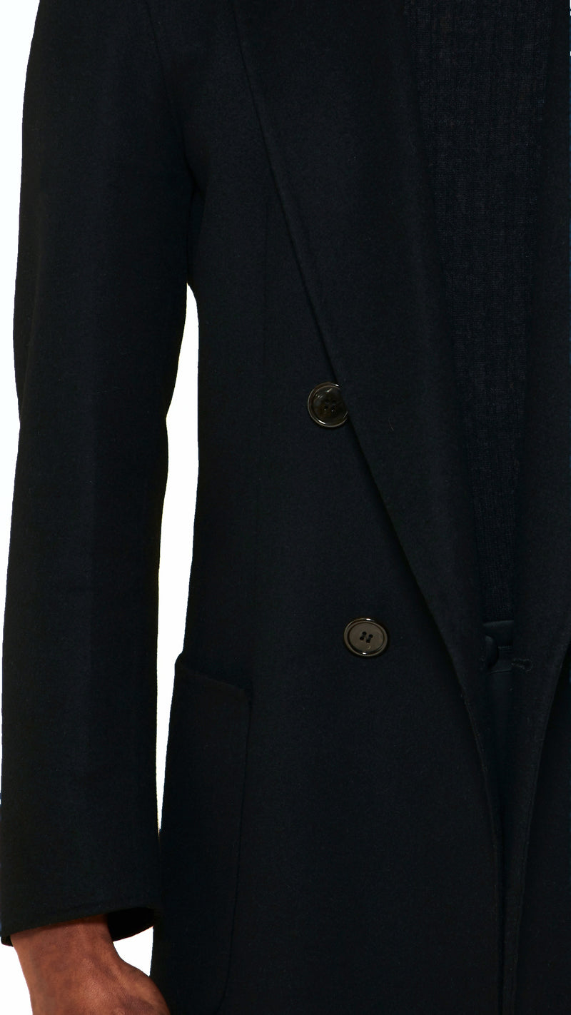 Babbo Double Cashmere Jacket Men Black, detail – POAN