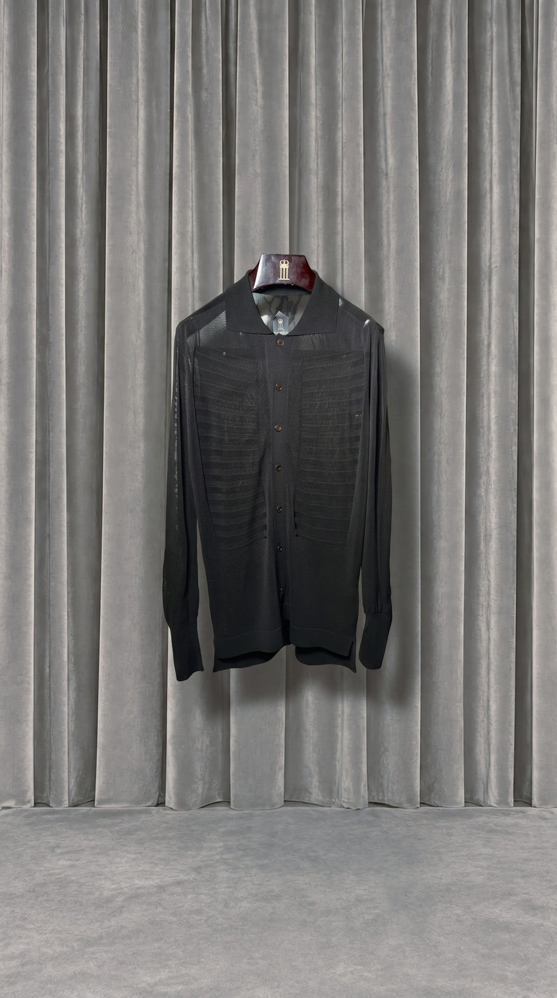 Bib Long Sleeve Polo Black – product
