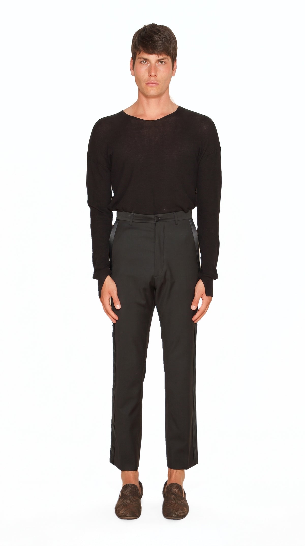 Carabiniero Trousers Men Black, front view – POAN