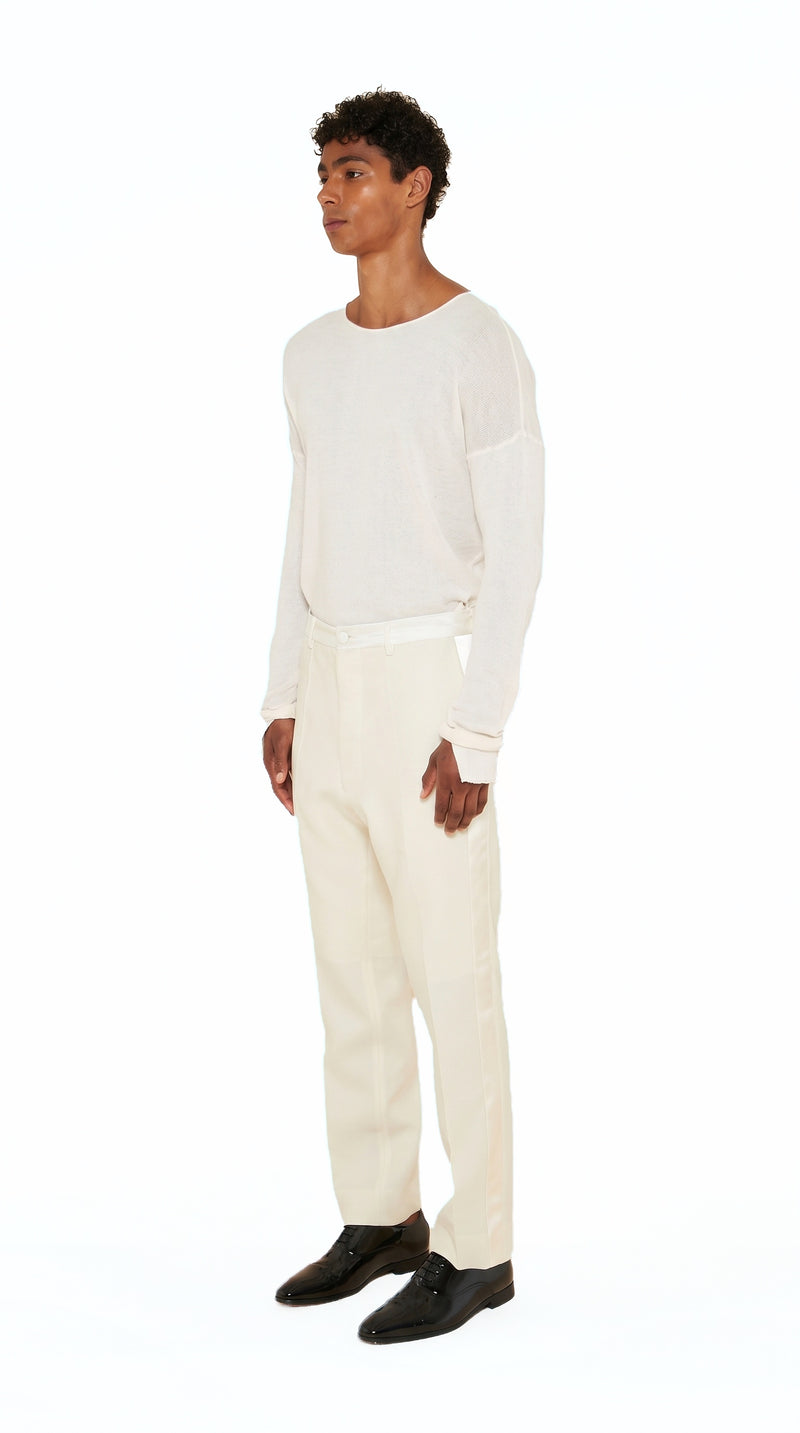 Carabiniero Trousers Men Ivory, side view – POAN
