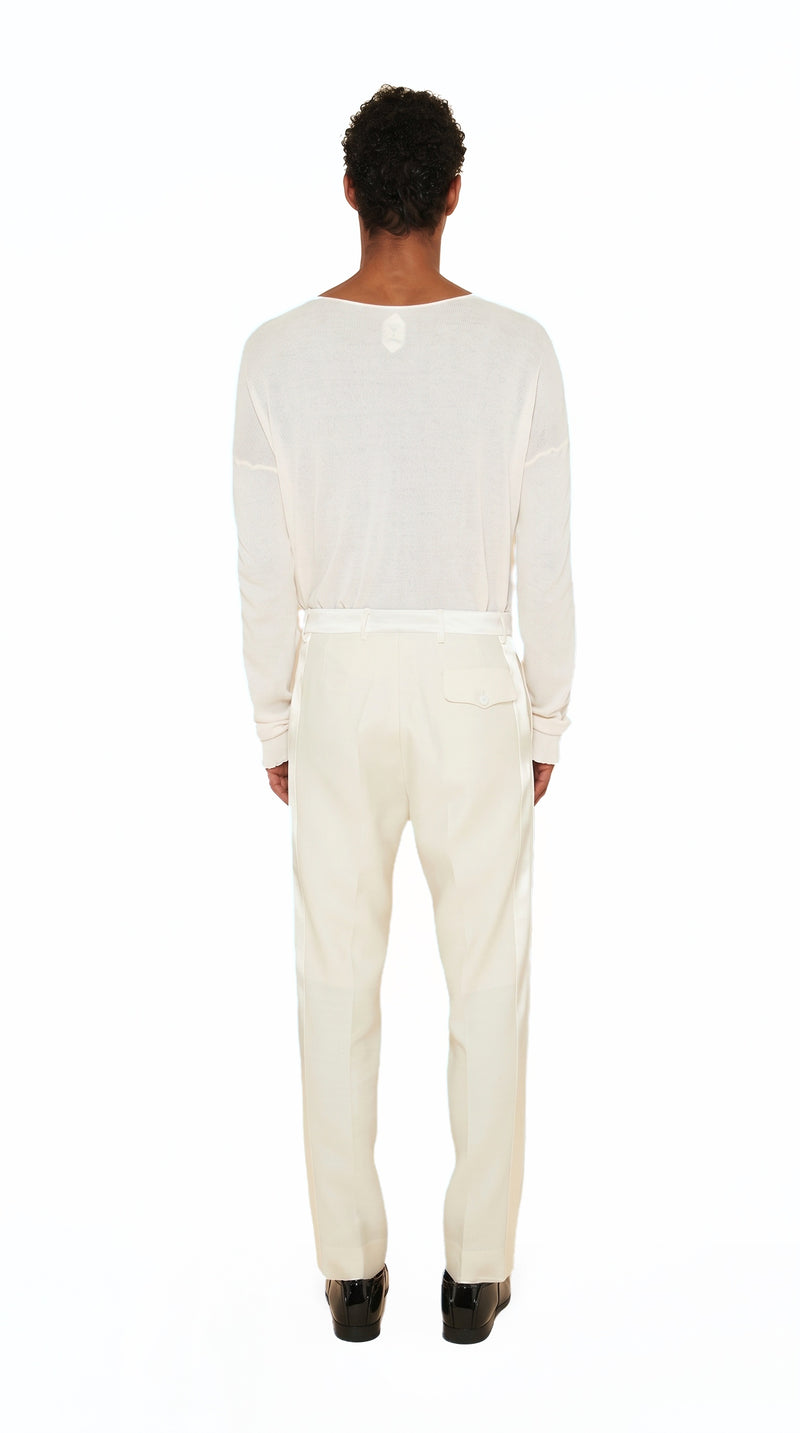 Carabiniero Trousers Men Ivory, back view – POAN