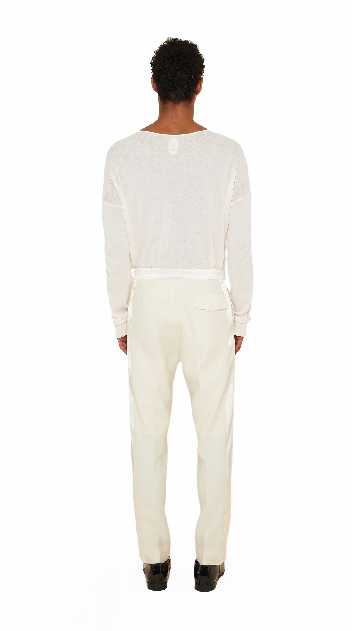 Carabiniero Trousers Men Ivory, back view – POAN