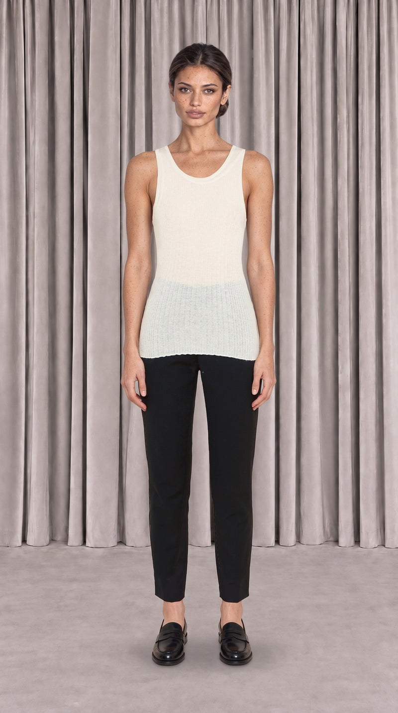 Cardinal Alpaca Tank Top Women Ivory, front view – POAN