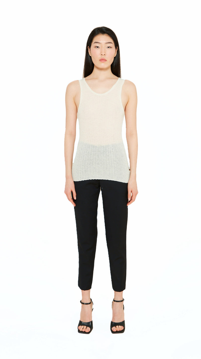 Cardinal Alpaca Tank Top Women Ivory, front view – POAN