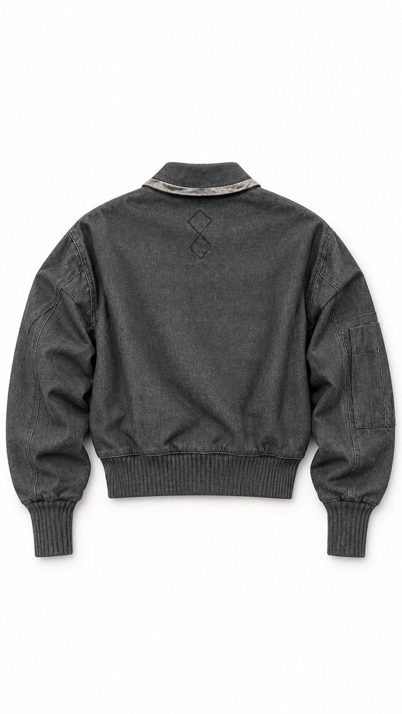Iceman Bomber Flannel Grey Melange Men