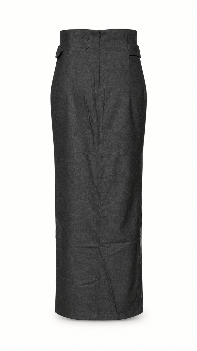Dolce Angora Flannel Skirt Grey Women