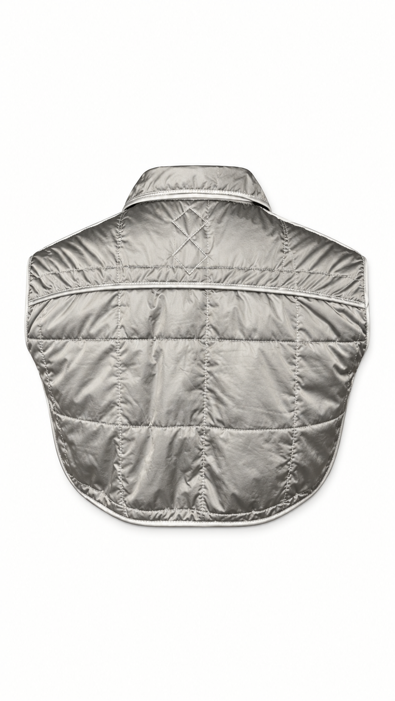 Brian Waistcoat Cropped Quilted Nylon Silver Women