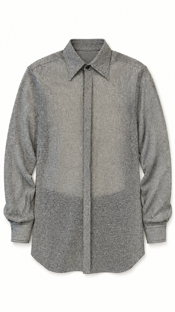 Ikarus Shirt Broken Stitch Silver Men