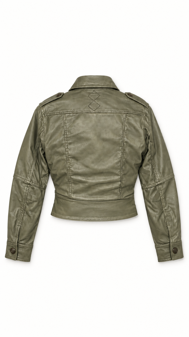 Nettie Jacket Vegan Leather Olive Women
