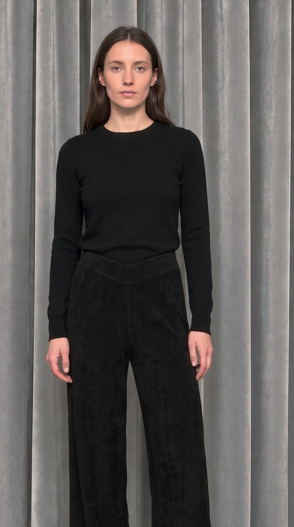 Elva Palazzo Trousers Black – detail