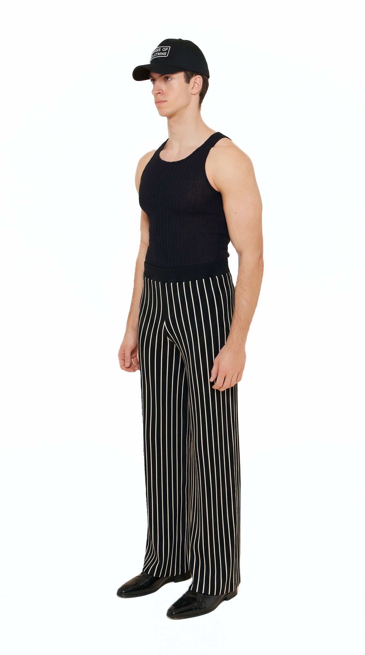 Elva Palazzo Trousers Men Black, side view – POAN