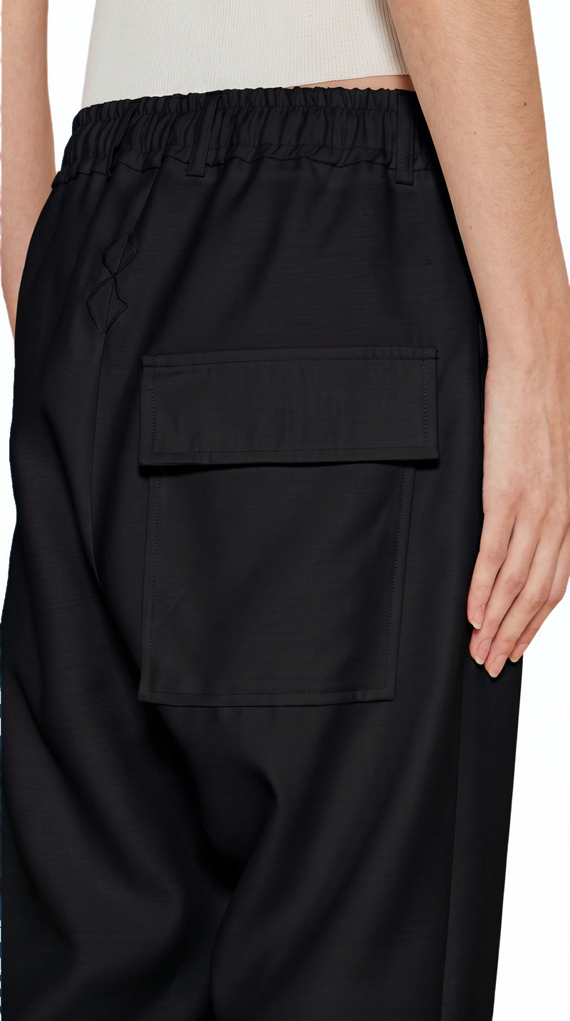 Fender Drop Crotch Trousers Women Black, detail – POAN