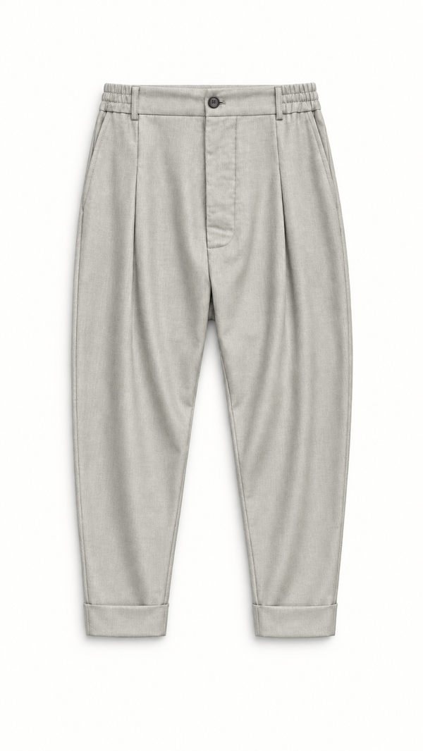 Fender Drop Crotch Trousers Comfort Micropattern Wool Basket Men