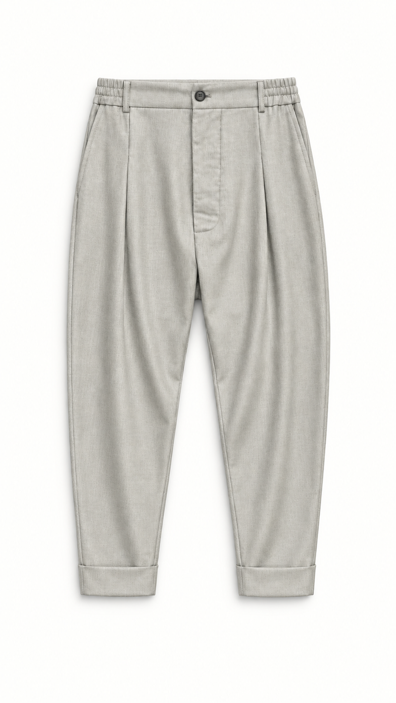 Fender Drop Crotch Trousers Comfort Micropattern Wool Basket Men