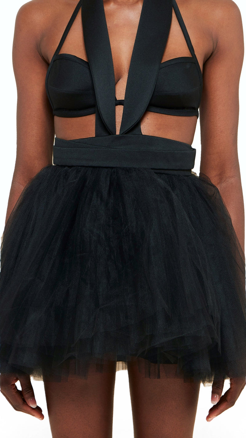 Ghada Cocktail Dress Women Black, back view – POAN