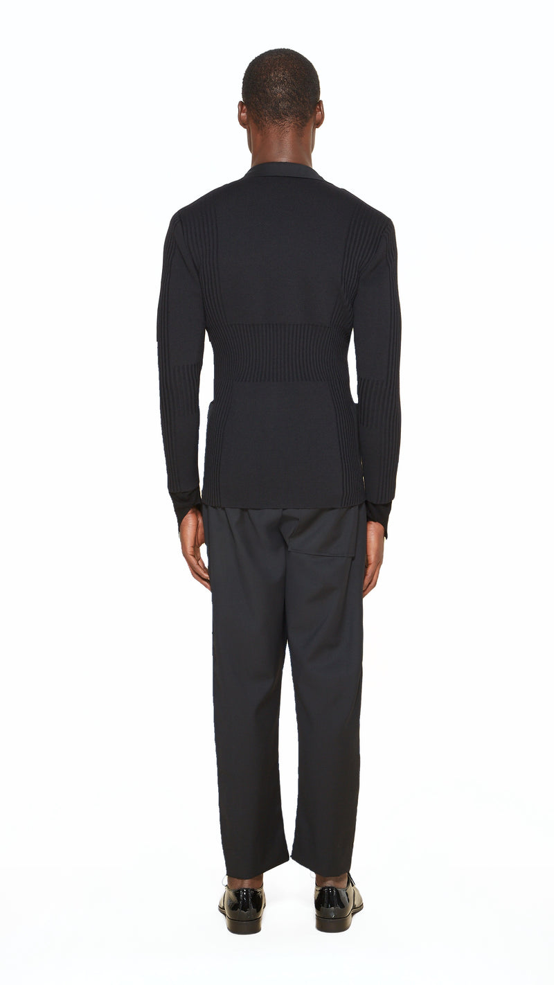 Hans Jacket Men Noir, back view – POAN