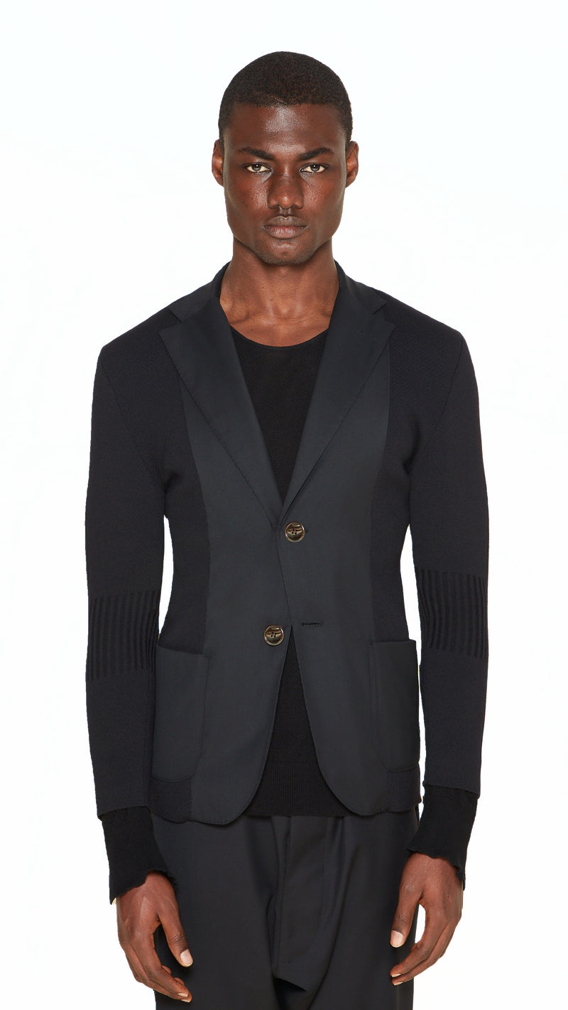 Hans Jacket Men Noir, detail – POAN