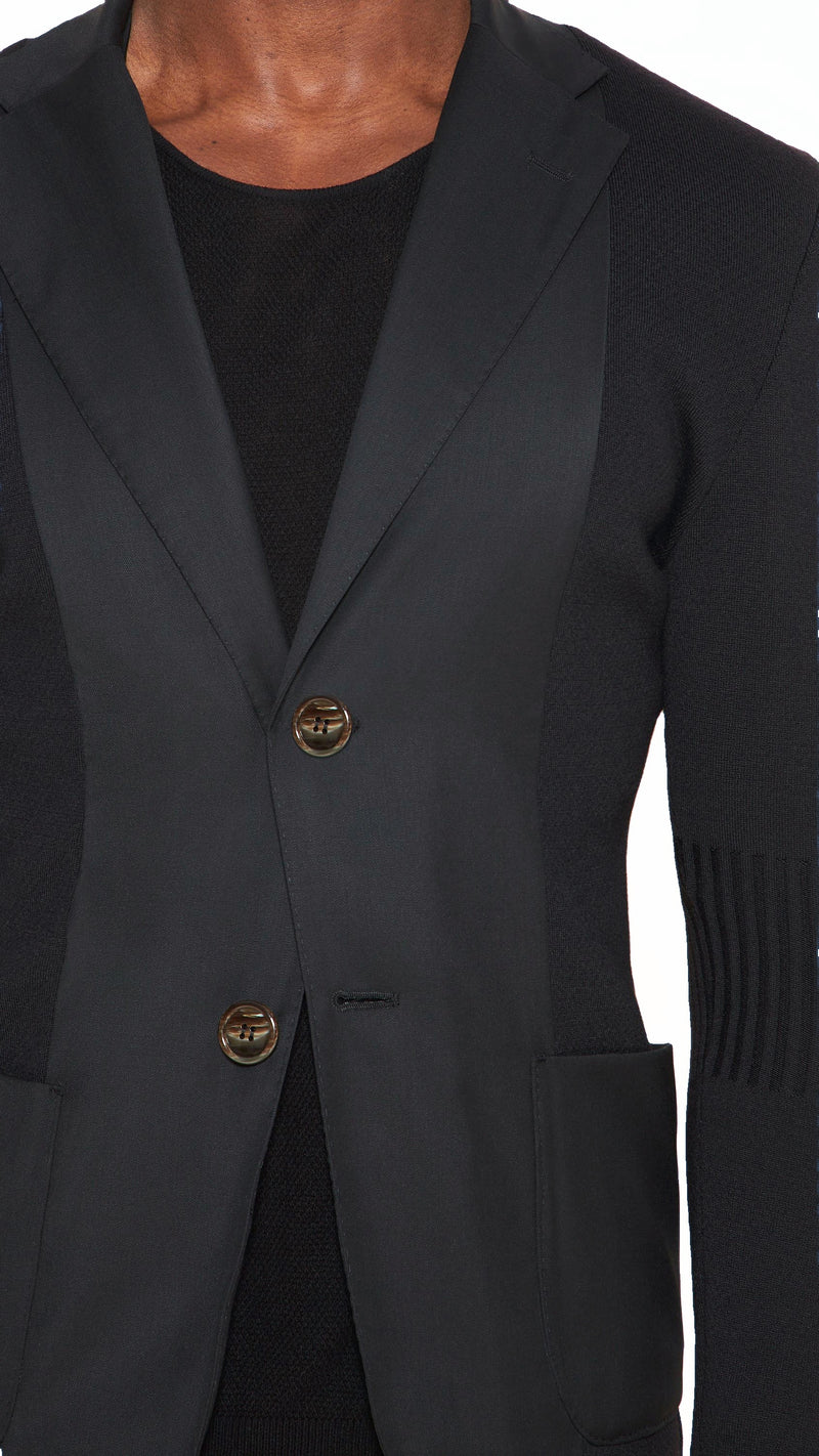 Hans Jacket Men Noir, detail – POAN