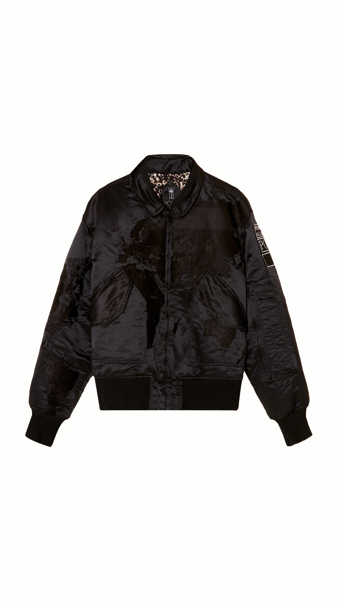 Hero World Map Bomber Jacket Men Black, product – POAN