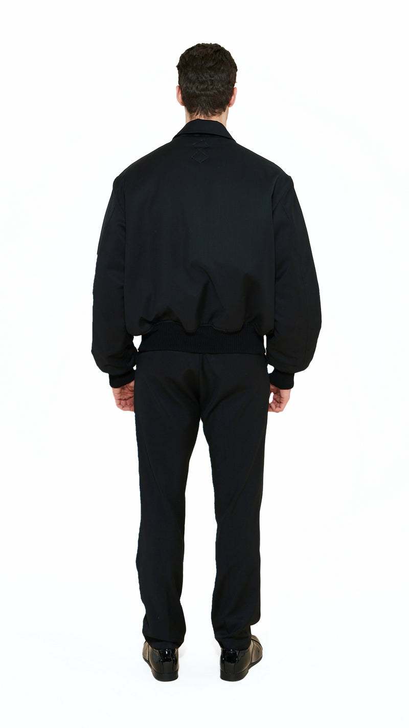 Iceman Bomber Jacket Men Black, back view – POAN
