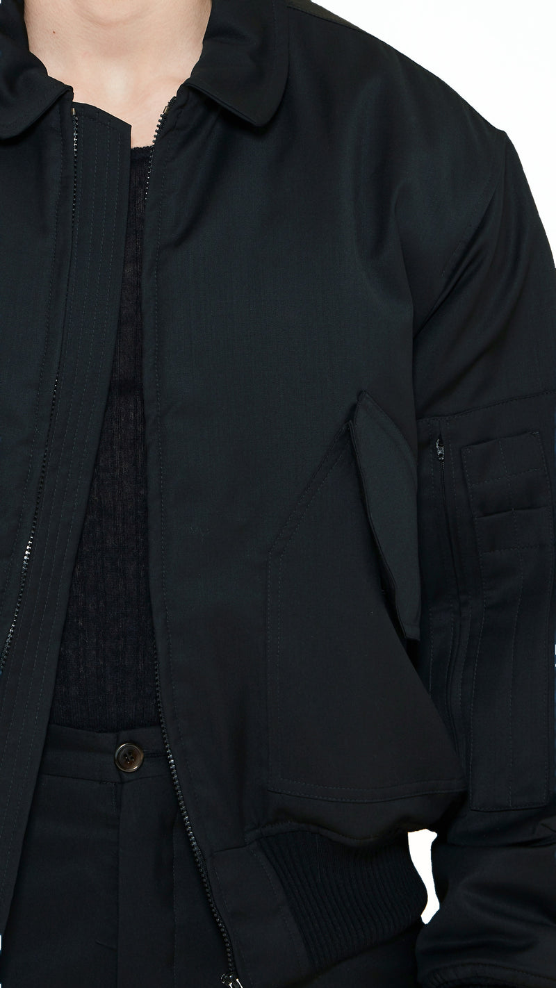 Iceman Bomber Jacket Men Black, detail – POAN
