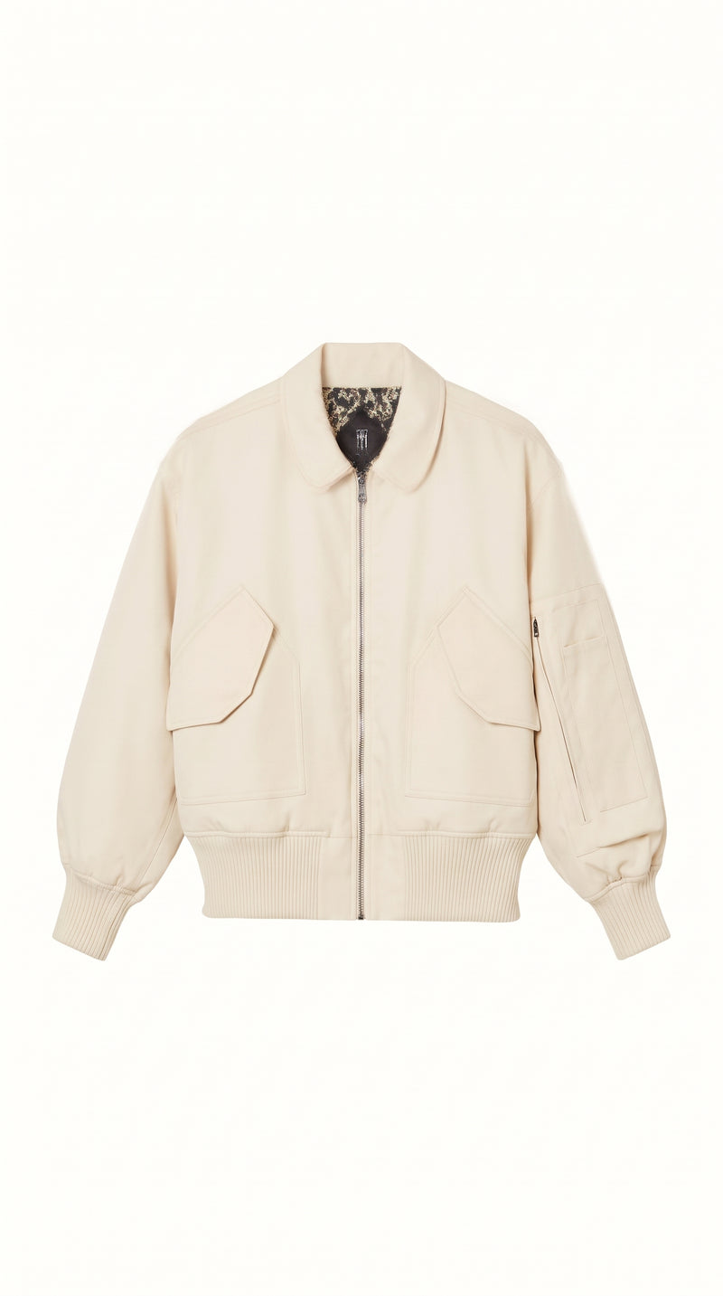 Iceman Bomber Jacket Men Ivory, product – POAN