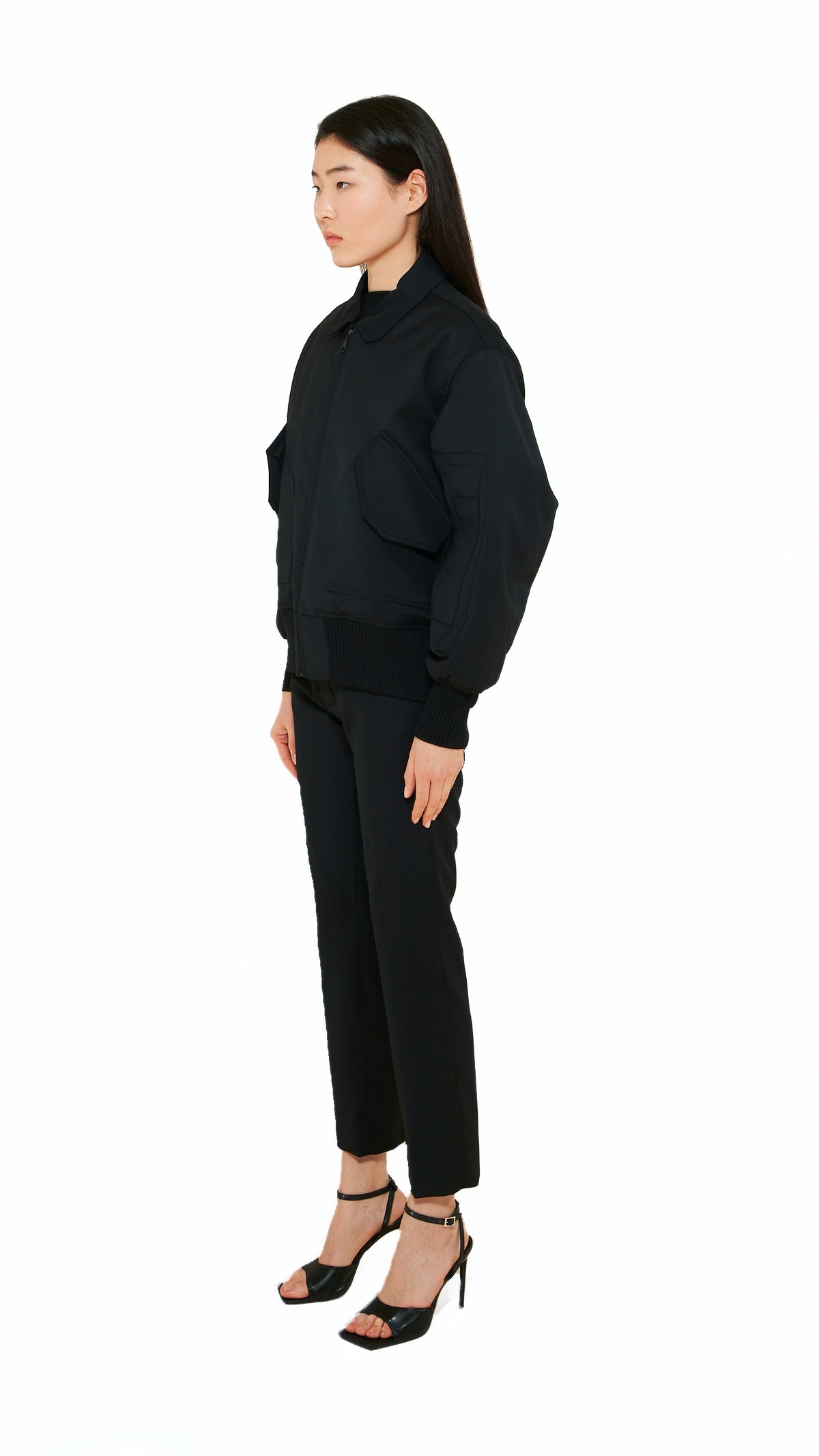 Iceman Bomber Jacket Women Black, side view – POAN