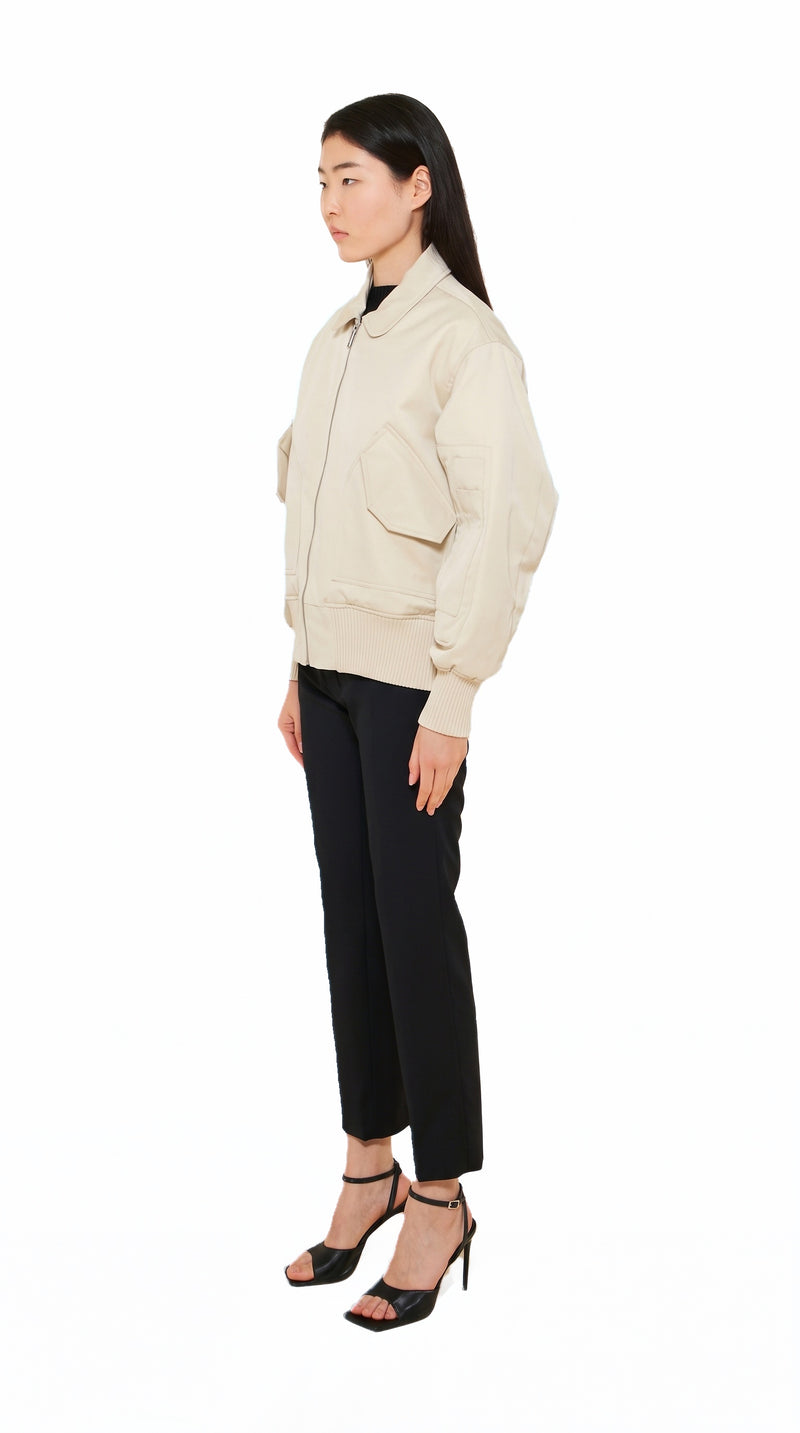 Iceman Bomber Jacket Women Ivory, side view – POAN