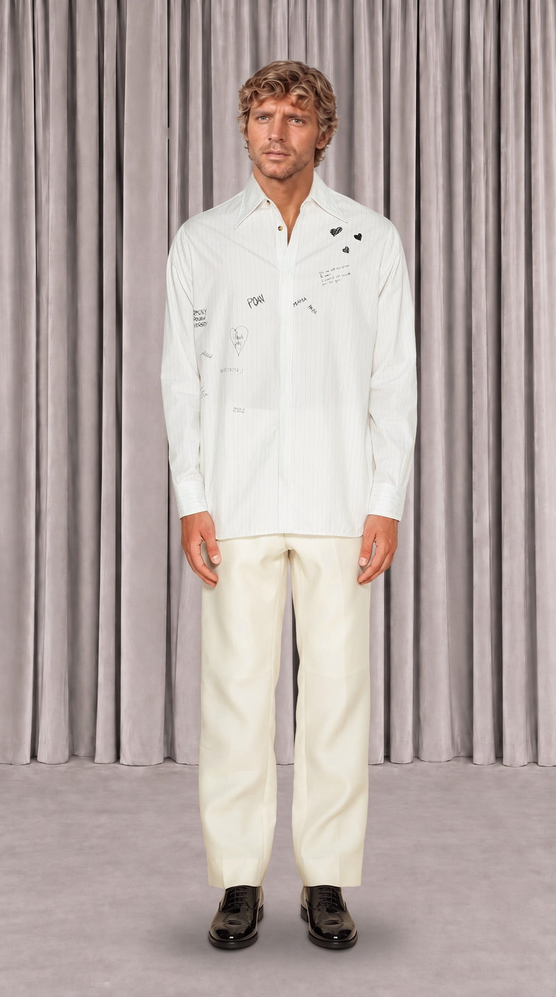 Ikarus Graffiti Shirt Men White, front view – POAN