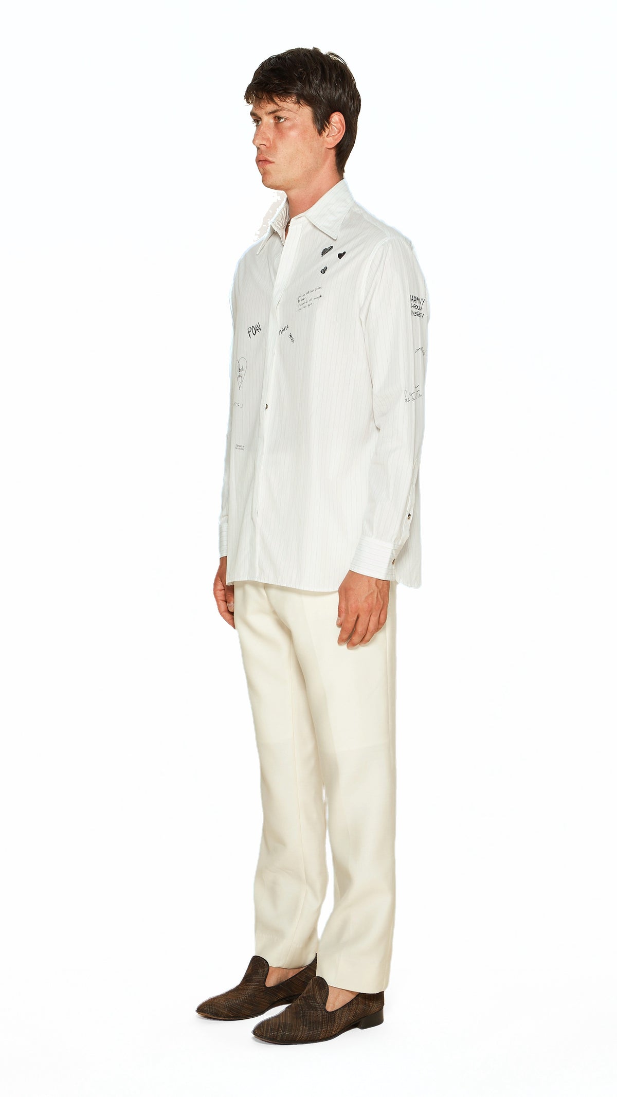 Ikarus Graffiti Shirt Men White, side view – POAN