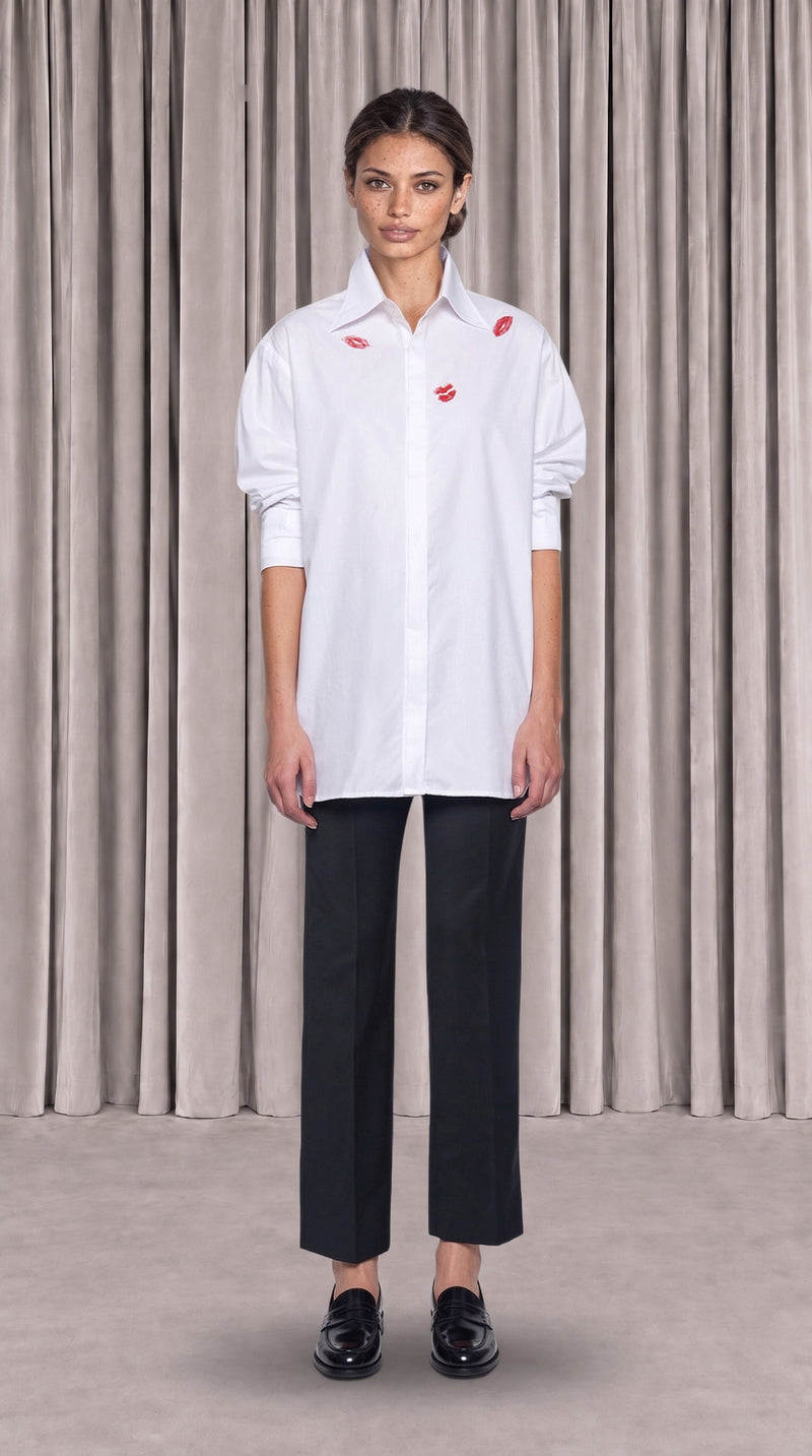 Ikarus Kiss Shirt Ivory Women, front view – POAN