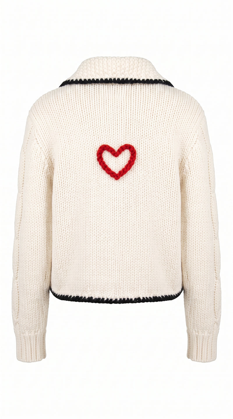 JUNKER CUSTOM CASHMERE HANDKNIT CARDIGAN WOMEN, product back – POAN