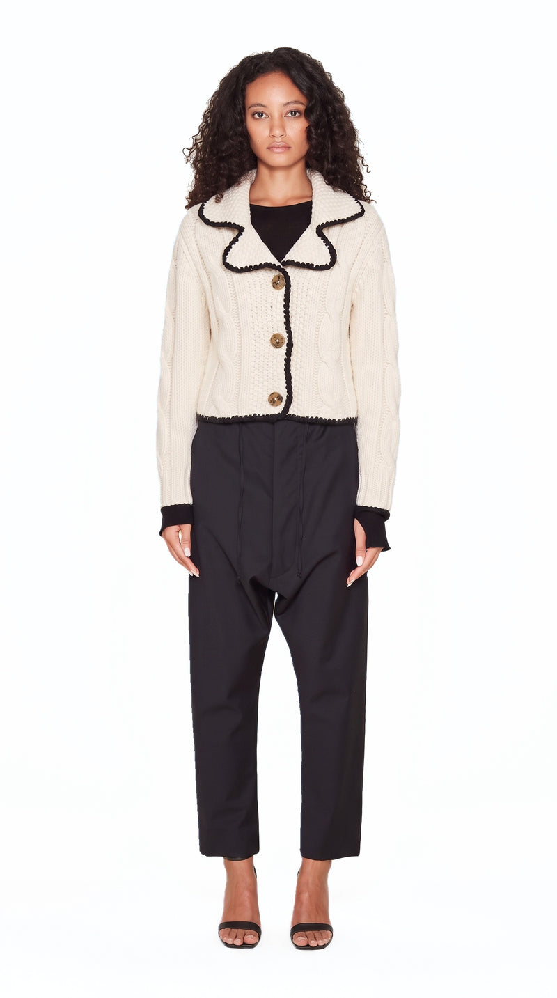 JUNKER CUSTOM CASHMERE HANDKNIT CARDIGAN WOMEN, front view – POAN