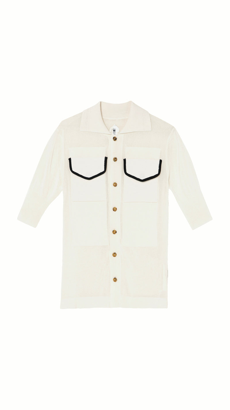 Keaton Short Sleeve Polo Men Ivory, product – POAN