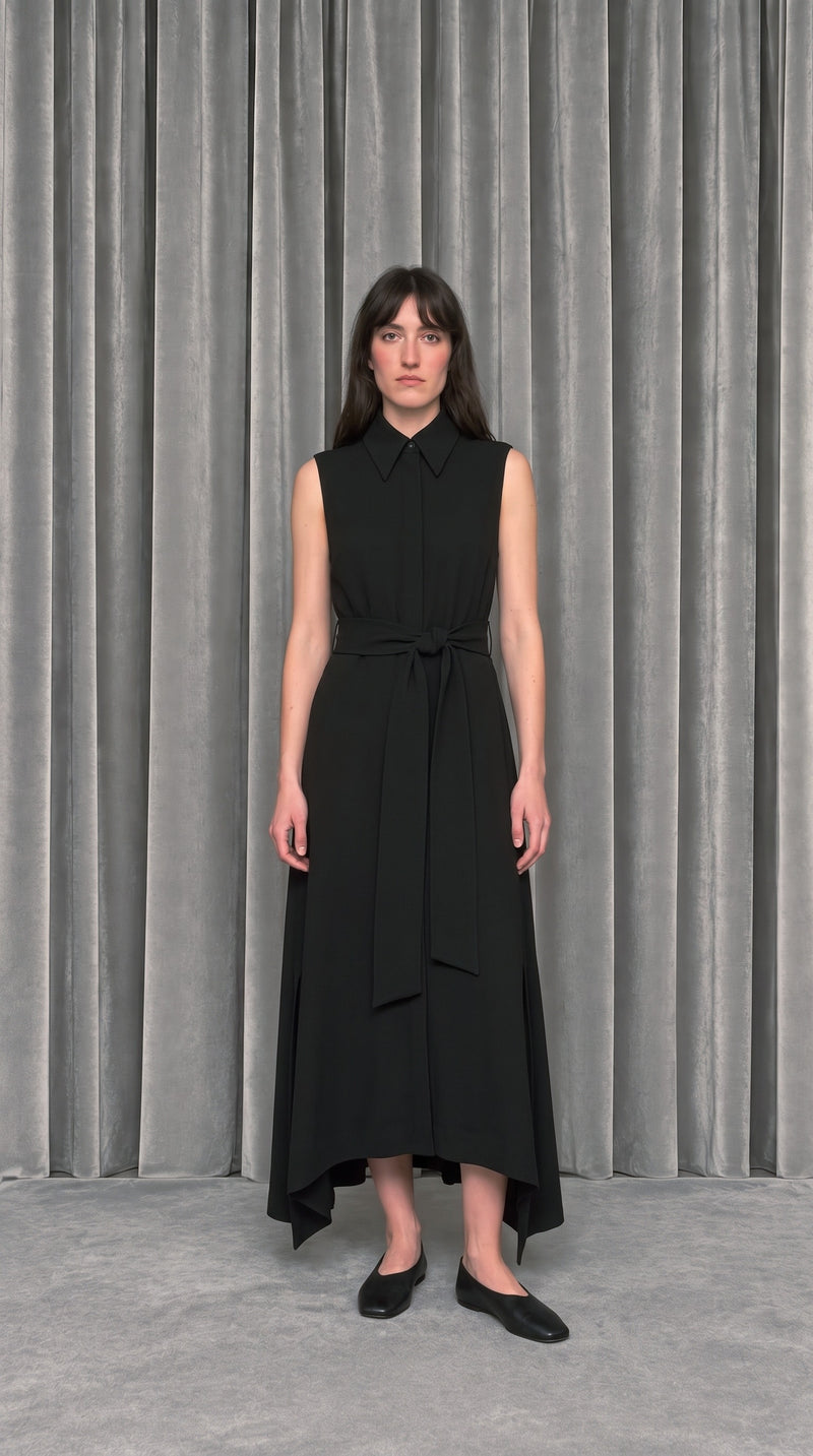 Laura Shirt Dress Black – model front