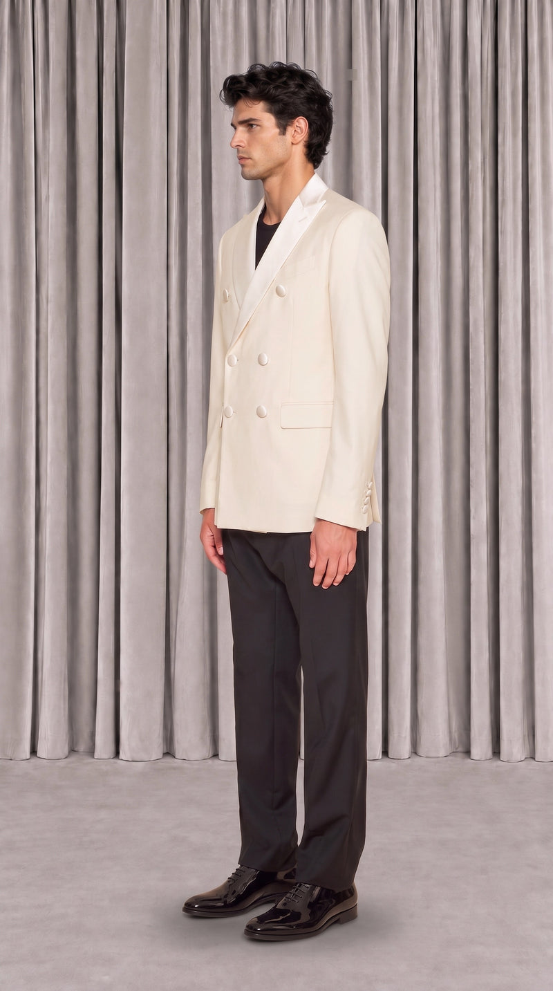 Michael Evening Jacket Ivory Men, side view – POAN