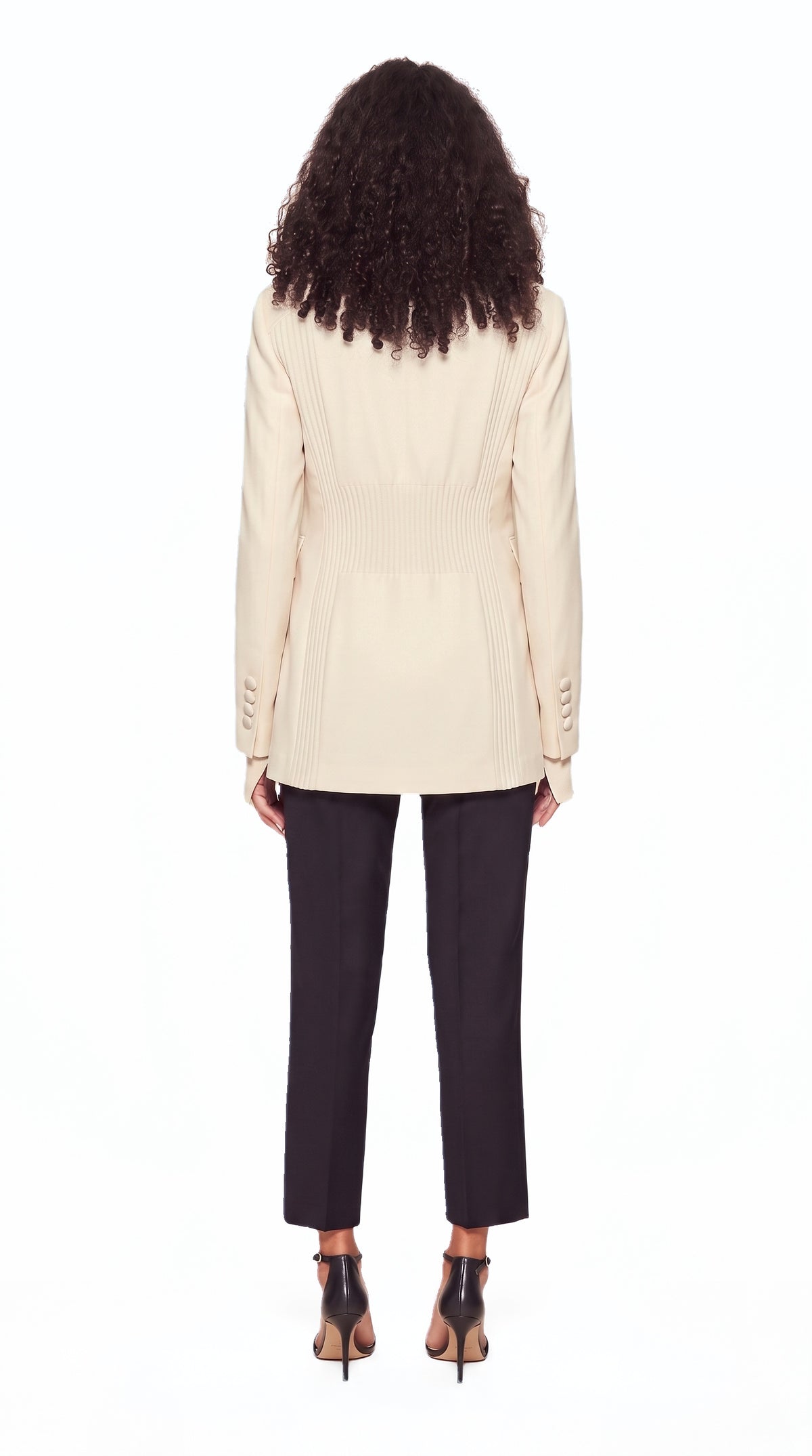 Michael Evening Jacket Ivory Women, back view – POAN
