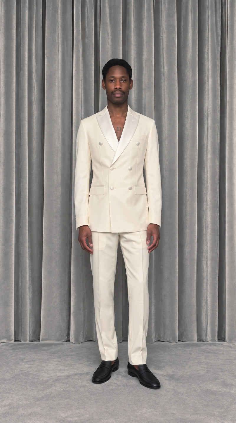 Michael Evening Jacket Ivory – model front