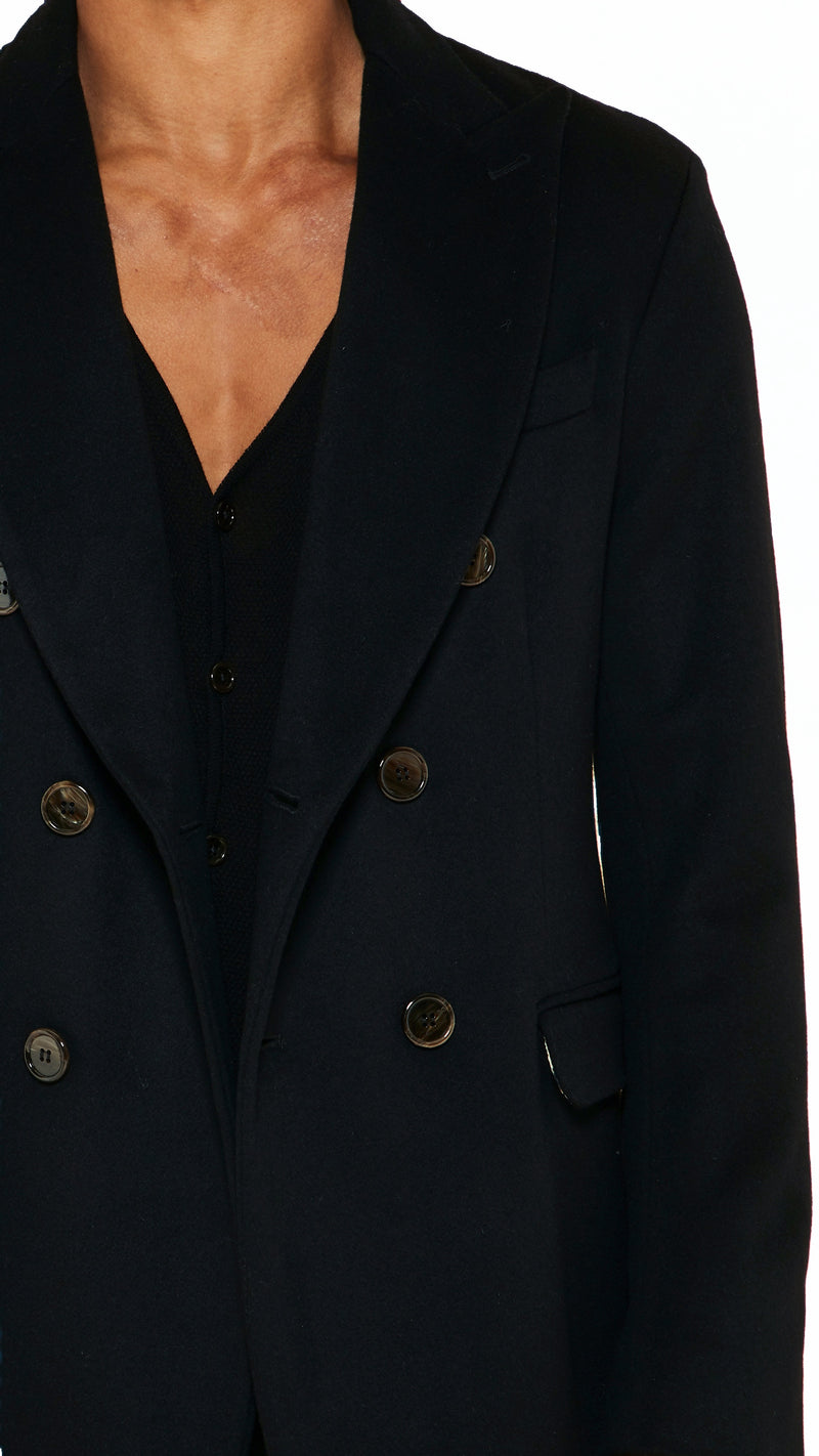 Michael Melton Overcoat Men Black, detail – POAN