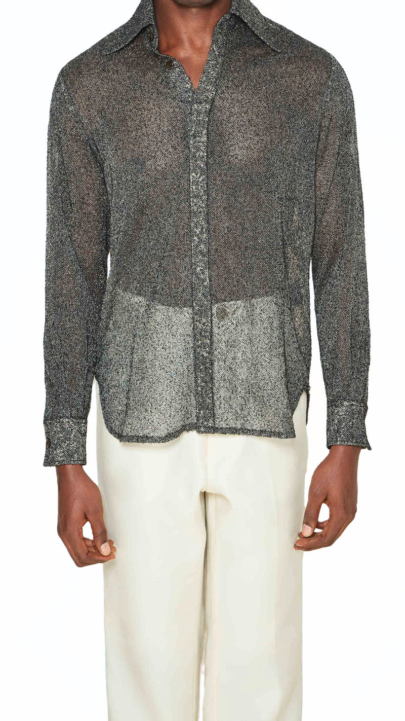 Paulina Shirt Men Black, detail – POAN