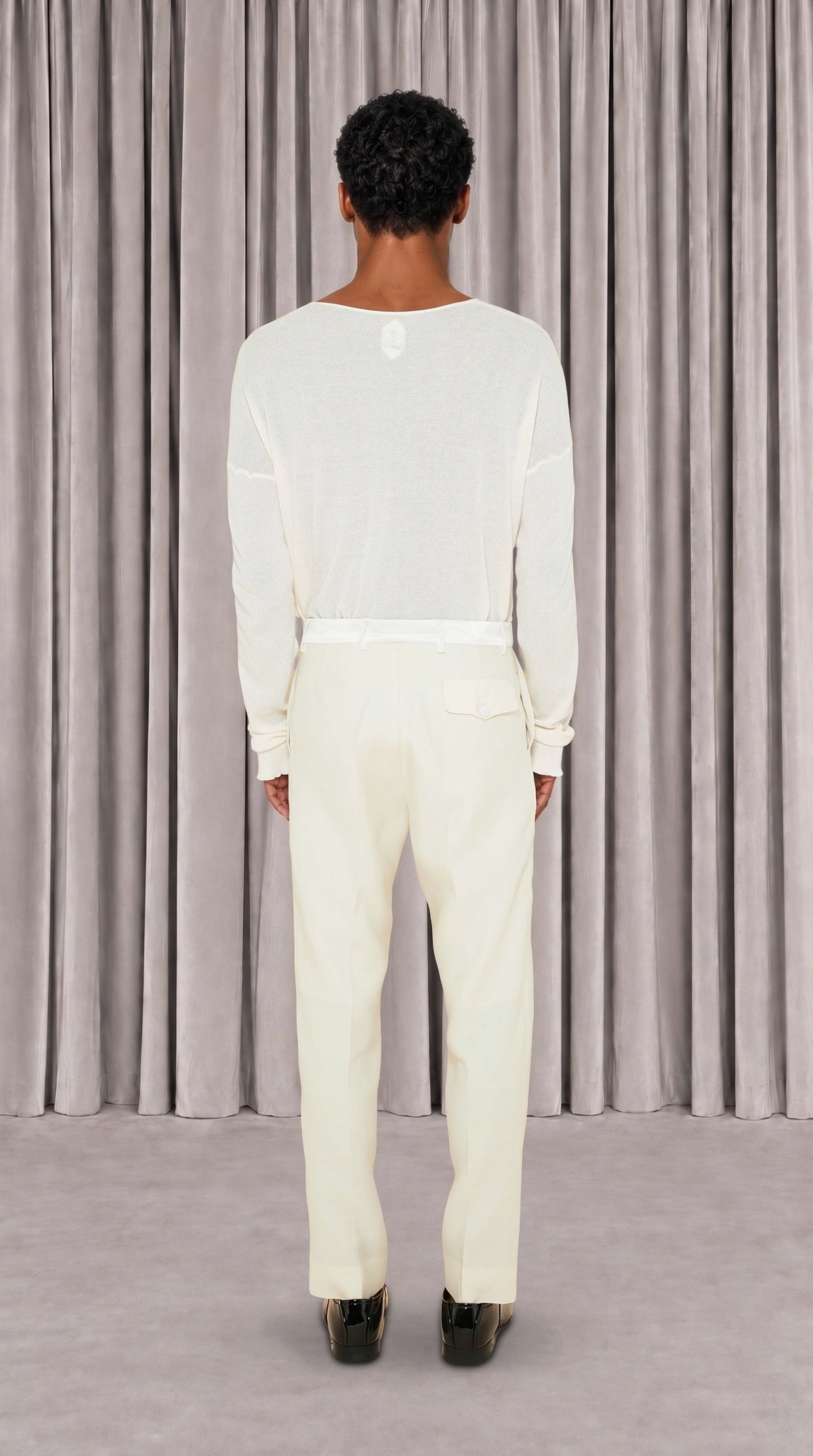 Prince Smoking Trousers Men Ivory, back view – POAN