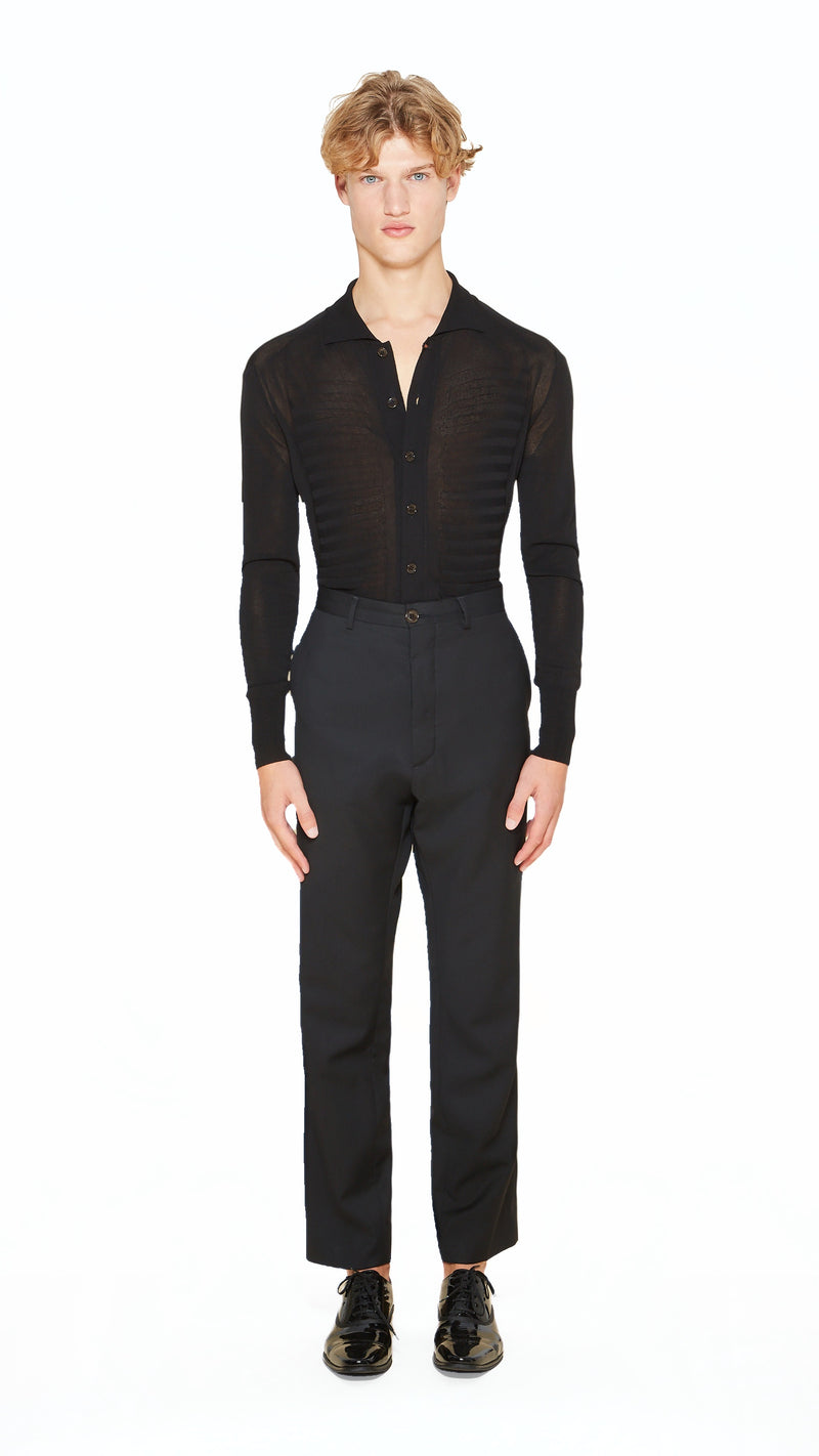 Prince Trousers Men Black, front view – POAN