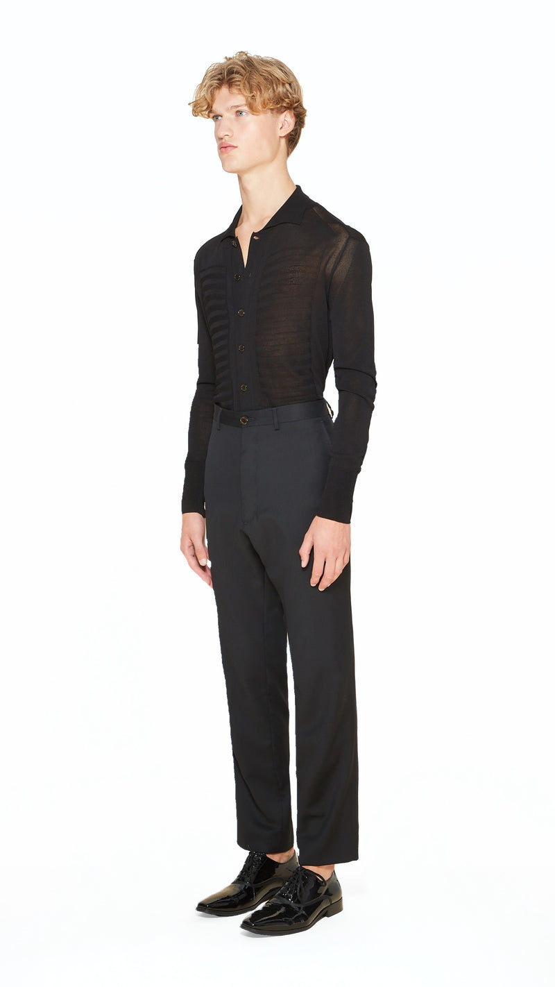 Prince Trousers Men Black, side view – POAN