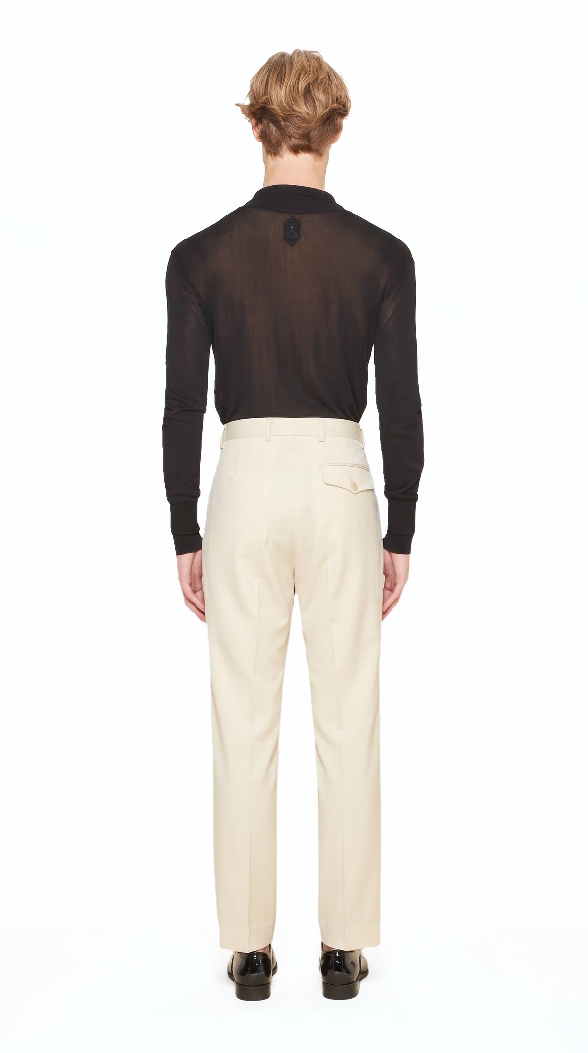 Prince Trousers Men Ivory, back view – POAN